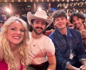 Rhonda Vincent Instagram - I'm sitting beside the talented Restless Road for Opry 100! This is such an amazing show! #rhondavincent #opry100