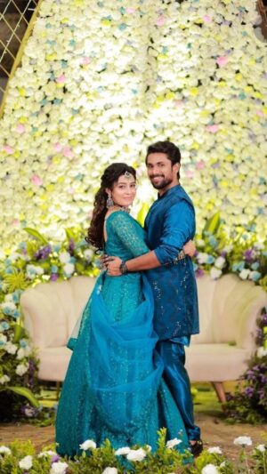 Sangeetha sai Instagram - "Celebrating the love story of @aravinth_seiju and @sangeethasai_offl under a whimsical half igloo-shaped dome! 🌸💙 Adorned with vibrant peacock-colored flowers, soft peach blooms, and cheerful blue daisies, this stage is a stunning reflection of their joyous beginning. Cheers to love and unforgettable celebrations! 💍✨ #ZigZagDecors #WeddingMagic #ArvindAndSangeetha"

#stagedecor #stage #stagedesign #stagedecoration #stagelights #eventplanner #weddingdecor #stageshow #stagedesigner #stagelight #stagemanager #stagelighting #weddingplanner  #stageleft #stagehandlife #stagecrew #stagedoor #stagetime #stageands #movingheadlight #movingheadlights #stageextra #movinghead #stagelife #decor