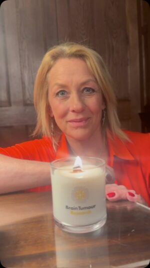 Sarah Beeny Instagram - Join me in lighting a candle tonight - thank you to the brilliant @brain_tumour_research for your amazing work #shinealight
