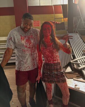 Sarah Sherman Instagram - it’s good luck to get sprayed with BL🅾️🅾️D on your bday 😍🩸 thanks @danbulla   @mikediva   Pip🐭