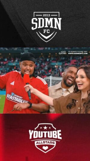 Seema Jaswal Instagram - A wonderful day in the Wembley sunshine presenting the @sidemen vrs YouTube Allstars charity match ⚽️ 

✔️ 90,000   in attendance!
✔️ 18 goals scored   penalties! 
✔️ £4.7 million raised for charity! 

✔️This is how you do it! 💛