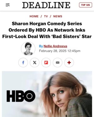 Sharon Horgan Instagram - Jaysus.  No pressure.  But I'm excited. Link to article in bio. 

@mermantvfilm 
@hbo 
#whoooop