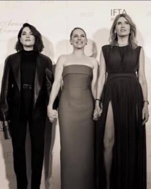 Sharon Horgan Instagram - Thanks to @iftaacademy for a great night.  Such impressive work made this year by Irish talent across the board so was not expecting to get a look in.  But I'm happy for all the Bad Sisters season 2 team.  And I'm really glad I got to talk about my dad who was always so fascinated and impressed by the skills of all the crew who worked in the show. He attended the IFTAs twice and charmed the pants off everyone.  Mum did it by herself this time and I was so very proud.  So preoccupied was I with talking about dad that I managed to forget pretty much everyone including (I think, it's a bit of a blur) the most important member of the team @dearbhlawalsh. Without her the show just wouldn't have been the same or anything like it.  She's the best of the best.  And to all our writers too; Ailbhe Keogan, @karenmcogan, Malcolm Campbell, Perrie Balthazar and @akapaulhoward . 
Huge thanks to all the @mermantvfilm team and to  @appletv especially Jay Hunt and Fiona (Apple) McDermott . We literally couldn't have done it without yee. 
 
Girl thanks coming up;;
Make up; @unafarrellmua 
Hair; @garethbromell 
Skin; @keren_bartov 
Styling; @racheldavisfashionstylist
Dress; @zimmermann 
Shoes; @ginashoesofficial 
Jewellery; @sonia_petroff, @ruhajewellery, @kismetbymilka, @sifjakobsjewellery 
Bag; @august_night.ie 
Emergency surgery; @forestgreenclinic 
#badsisters