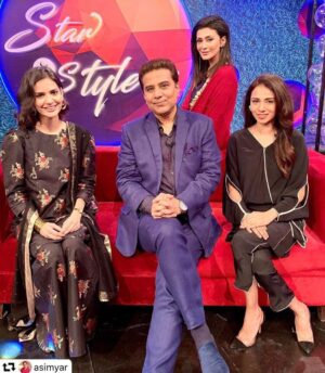 Shermeen Ali Instagram - #repost @asimyar
・・・
Gorgeousness in one frame!!! The dynamic @toobasiddiquiofficial & the young & vivacious @madihaimam with my co host the stunning @shermeenaliofficial on #StarnStyle premiering this eid only on @ptvhome.official Styling & make up by @nabila_salon @n.gents #stars #actors #lovingit #happiness #glamour #besties #bffs #supermodel #Nabilas #ngents #hbnphotography @hassanbinnaeem #ptvhome #MashAllah