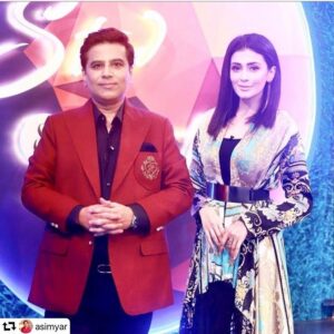 Shermeen Ali Instagram - #repost @asimyar
・・・
Presenting my co-host the beautiful @shermeenaliofficial for my new show #Star&Style premiering on Eid only on @ptvhome.official make up & styling by @nabila_salon @n.gents Jacket by @humayunalamgir photography by @hassanbinnaeem #lovingit #talkshow #ptvhome #Nabilas #ngents #happiness #fashionistas #glamour #gorgeous #shermeenali #MashAllah