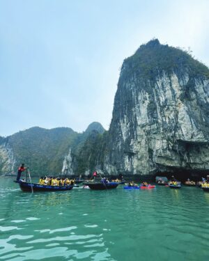 Shubhi Garg Agarwal Instagram - // We booked a day cruise for a trip to Halong Bay and it was absolutely amazing! 🛳️

The trip started with a bus ride from Hanoi to the Tuan Chuan Island and that’s where we got on the boat that the actual tour is on. They served us lunch 🥙 while we admired a few interesting sites like the fighting cock islet and Kissing Chickens rock formation. 😍

We then docked to do some fun boat rides and we opted for Speed Boat and a Bamboo Boat ride instead of Kayaking around the Luon Cave.

Our second stop was the Sung Sot Cave and this was indeed the most crowded spot. We climbed 300 steps to explore the caves and got to see a really pretty view. The limestone formations inside the caves were truly magical. ⛰️

Our last stop was the TiTop island which is a beach site and you can either go swimming or hiking but they only give you about 30 mins so we simply picked up a few snacks and enjoyed sightseeing. 😍

The entire cruise was for about 11 hours which included transportation to the Bay from Hanoi Old Quarter, a Vietnamese lunch (drinks separate charge) on the cruise, sightseeing and activities, and a sunset snack before heading back to Hanoi.
.
.
.
.
.
.
.
.
#pickeratpace #indianblogger #indiantravelblogger #vietnam #vietnamtravel #hanoi #halongbay #daycruise #halongbaycruise #travelgram #vietnamtrip [indian travel blogger, vietnam travel, halong bay cruise, day cruise halong bay]