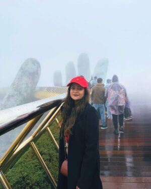 Shubhi Garg Agarwal Instagram - // The mighty Golden Hands Bridge 🌟🌁

The entire Bana Hills were covered in fog and we were freezing!!!! 🥶 As we walked on the bridge, we realised the authorities have removed the glass ramp and have replaced it with wooden flooring for the tourists to walk comfortably.
But I was so excited to see the glass ramp. Bummer! 😔

Nevertheless, we enjoyed our experience as we lived the magical moments at this iconic site. 🤩 
PS : The best time to visit Bana Hills is during the sumner if you want to see the greenery around and the bridge clearly.

There’s so much more at Bana Hills to explore. Taking you through the trip in my next posts. Stay tuned.
.
.
.
.
.
.
.
.
#pickeratpace #indianblogger #indiantravelblogger #vietnam #vietnamtravel #vietnamtrip #banahills #banahillsvietnam #goldenhandsbridge [vietnam bana hills, bana hills vietnam, golden hands bridge vietnam, indian travel influencer, danang vietnam]