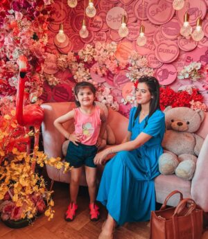 Shweta Sood Instagram - Hello April! 💙🧿💙🧿💙.
.
.
.
.
#potd #april #dubai #AnayaSood #daughter #cutie #summer2024 #ShwetaSood #Punjabibrizzle 💕