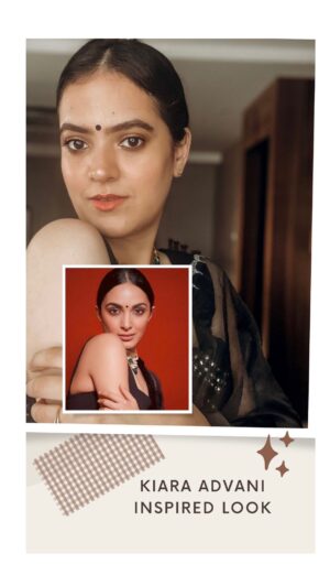 Shweta Sood Instagram - @kiaraaliaadvani Inspired Look. What do you think about it??? 
.
.

#makeup #makeuplooks #kiaraadvani #votd #rotd #trending #trendingreels #weekend #saturday #saturdaynight #instagood #ethnic #bollywood #indianwedding #wedding #indian #saree #weekendvibes #bollywood #bollywoodinspired #makeuptutorial #shwetasood #punjabibrizzle 💕
