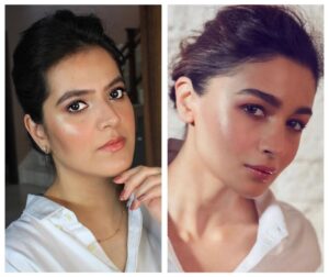 Shweta Sood Instagram - Alia bhatt inspired makeup tutorial is live on my Youtube channel. 
LINK IN BIO...!!!! .•What do you think about this look? .
.
Products Used: .
•Prep Me Up Primer by @nykaabeauty . .
.
•Skin Shield Anti-Pollution Foundation by @nykaabeauty .
. .
.
•Fit Me Concealer by @maybelline .
..
. . .
•All Set To Go Traslucent Powder By @trysugar . .
.
.
•Cali Contour Palette (Contour, Blush, Highlighter) By @smashboxindia . .
.
. •Eyebrow Pencil In Walnut by @kaybykatrina
. . .•Kajal By @kaybykatrina .
.
•Flawless 4 Eyeshadow Palette by @makeuprevolutionindia @makeuprevolution .
.
•Estee Lauder Sumptuous Extreme Lash Multiplying Volume Mascara - Extreme Black by @esteelauder @esteelauderin #esteeindia 
.

. . .
. •Masaba By Nykaa Lipstick in the shade Rawr by @nykaabeauty .
.
•Lip Gloss by @nykaabeauty .
.
.
.
.
.
.
.
.
.
#motd #makeup #aliabhatt #aliabhattinspired #summerglow #summermakeup #aliabhattinspiredmakeup #makeuptutorial #bollywood #esteelauderindia #smashboxindia #esteeindia #bollywoodmakeup #shwetasood #punjabibrizzle 💕