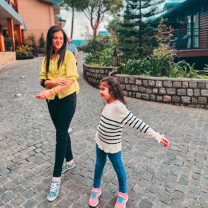 Shweta Sood Instagram - Just the 2 of us, who keeps on going for a walk to avoid boredom! 😂😅😂 🧿💙🧿
.
because, we just can’t sit idle ….!!!!
.

.
#shwetasood #punjabibrizzle 
.
.
.
.
#potd #himachal #momnbaby #babygirl #vacation