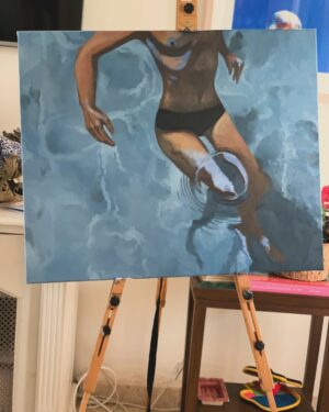 Sophie Morgan Instagram - Fantasising about standing, swimming, floating, and painting right now. Bed rest strikes again….paralysis is a leveler. 

…recommendations on books, music and other routes of mental escape….v welcome..currently drawing and mixing…

Ps. Yep, these are my paintings. Done over the years. Some aren’t finished. Some are for sale. I like painting myself underwater. It’s my happy place.