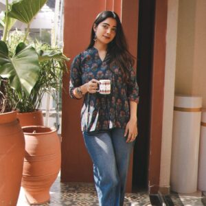 Sowkya Reddy Instagram - Life on Soft Mode 📸☕️🤍☀️✨
.
.
.
.
.
.
.
.
(Kurti , Indo western , desi aesthetics , Indian , desi girl , short kurti , fit check , ootd )