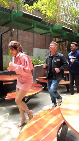 Sreeleela Instagram - On our way to watch ROBINHOOD tomorrow like…..
ONE DAY TO GOOOO!!!!!!!!!