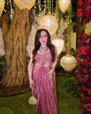 Stephanie Timmins Instagram - Pleats, sparkle, and a whole lot of sass! Slaying wedding fashion with this ethereal pink embellished saree gown💞💞 @libascafe ✨️

( Saree Gown, Indian Wedding outfit inspo, saree, wedding fashion, sequin pre draped saree, pink saree )
#sareegown #saree #predrapedsaree #indianweddingoutfits #indianweddings #bollywoodlook #bollywoodstyle #fashioninfluencer #feistyfoxdiaries #lookoftheday #pinksaree