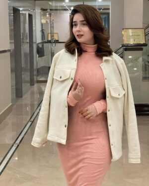 Sumaiyya Bukhsh Instagram - Shacket from @decuirshop 
High neck from @mardazfashion