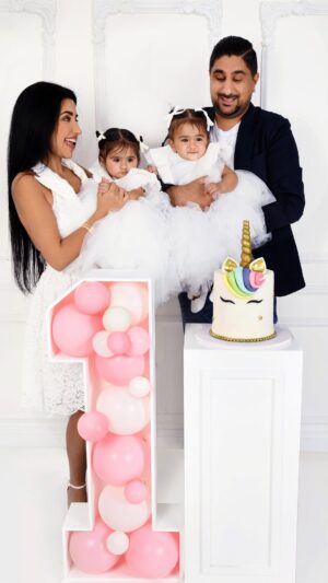 Swati Verma Instagram - 12 months flew by in the blink of an eye. Happy 1st birthday to my beautiful twin daughters, Vanessa & Valentina! 👯🥰💗🎂🎈

Here’s to the first year of giggles, cuddles, and unforgettable moments. Excited for all the adventures ahead! 😍

#FirstBirthday #VanessaAndValentina #Twins #BirthdayRecap #OneYearOld #FamilyLove #Milestones
