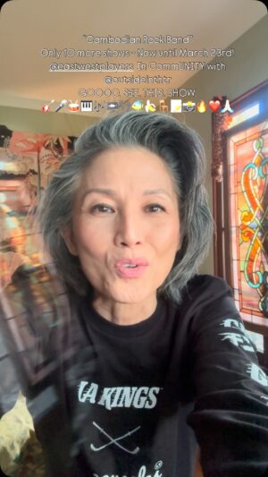 Tamlyn Tomita Instagram - “CAMBODIAN ROCK BAND”
Now at @eastwestplayers In CommUNITY with @outsideinthtr 
NOW UNTIL MARCH 23rd ONLY! 
10 shows left!
@mslaurenyee ‘s masterpiece directed by fierce @chayyew with the dynamic performances by @joengoinsta @dicek2g @surrija @0abrahamkim0 @kelseyangelb snd @timmycliu who are THE band!
Get ready to rock and be rolled!! 
🎸🎤🥁🎹🎶📼🐠🍌🪑📝📸🔥❤️🙏🏼
Tickets at EastWestPlayers.org/crb