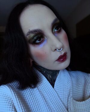 Tatiana Shmayluk Instagram - Shiny shoes and lightweight skirts part when I arrive 💃🏻. 
This is stage makeup and I overkilled it intentionally. My goal was to create a “versailles” makeup look and I ended up looking like “geisha” as some said.
I used @isamayabeauty Industrial palette to create  the eye makeup.