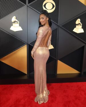 Taylor Hale Instagram - HELLO AGAIN, GRAMMYs!

I’m still short circuiting but just imagine this being a big long caption about how dreams come true when you don’t give up on yourself. 

I’ve had @waltercollection gowns saved in my favorites folder for YEARS and now he dressed me for my dream job? HELLO? Can we talk about the back?!

My phone’s on DND. I’m on cloud 9. More to come ✨