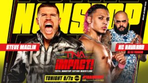 Tessa Blanchard Instagram - #TNAiMPACT is TONIGHT at 8/7c on AXS TV in the US, Sporstnet 360 in Canada and TNA  around the world. Use the code TNAFREE for one free month of TNA ! 

- Oba Femi and The Hardys vs. The System 

- Tessa Blanchard must wrestle or she'll be FIRED! 

- Spitfire vs. Ash and Heather By Elegance for the Knockouts World Tag Team Titles, the losers must become the winners Personal Concierge for 24 hours 

- Mance Warner vs. Sami Callihan 

- Frankie Kazarian vs. Ace Austin 

- Steve Maclin vs. KC Navarro 

- Mike Santana in action
