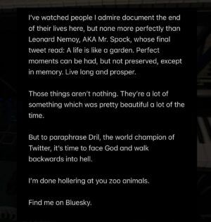 The Blessed Madonna Instagram - So this is goodbye: RIP to my Twitter 🪦💀
Continue to find me here on Instagram 🕊️
Bluesky: theblessedmadonna.bsky.social
Substack: @ theblessedmadonna