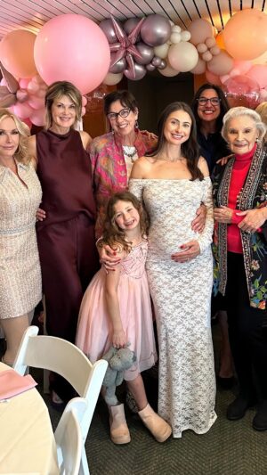 Tracey E. Bregman Instagram - What a spectacular day showering my son and daughter-in-law for their baby girl to be Isabella Rae! To say I’m over the moon would be an understatement. Coming May 1 🌸💖💕✨#babyshower #babygirl #love #family #friends #cake Thabk you to @ballooncelebrations 🎈 @hansencakesbakery 🎂 @pompadour.bh #macroon #balloons