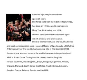 Valentina Shevchenko Instagram - Two weeks ago, my sister Antonina shared with me her decision to officially end her fighting career and dedicate herself fully being a pilot. 

I want to extend my warmest wishes to her in this journey,  knowing she will conquer the skies just as she conquered the ring and the octagon! 

The profession of a pilot demands extensive knowledge, concentration, willpower, and responsibility—qualities that are strikingly similar to those required for a successful career as a Muay Thai and MMA fighter. 

Over the past seven years, Antonina has flown solo across America, from the Pacific coast to the Atlantic, and from the Canadian border to Mexico, navigating a small Cessna 172. She has landed at some of the most challenging small airfields in mountainous regions, deserts, and islands, even in the dead of night and during fog, tropical rains, and lightning storms. 
She became a lieutenant of the Civil Air Patrol flight unit, which boasts a history as an air force military unit dating back to the 1940s. 
For a year, she served as the captain of an eight-seat Pilatus PC-12 aircraft in San Juan, Puerto Rico, for Tradewinds Airlines, where she piloted her  aircraft to San Barts, one of the most demanding airports in the world. 
Currently, she has been flying a Citation Latitude jet aircraft for over a year as a co pilot in business aviation on the East Coast of the United States. 

Antonina's journey in martial arts spans 30 years. 
She holds a 3rd Dan black belt in Taekwondo, has been an 11-time world champion in Muay Thai, kickboxing, and MMA, and has participated in hundreds of fights in both amateur and professional. 
She is a champion of Asia and South America and has been recognized as an Honored Master of Sports and a UFC fighter. 
Antonina won her first world championship title in Thai boxing in 2003, the same year she also became the world champion in the professional  MMA in South Korea. Throughout her career, she has fought in various countries, including Peru, Brazil, Paraguay, Argentina, Mexico, England, Thailand, South Korea, the United Arab Emirates, Lebanon, Sweden, France, Belarus, Russia, and the USA. 

From her early training ⬇️⬇️⬇️