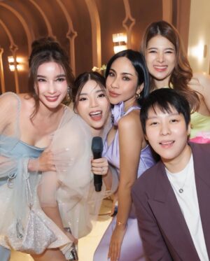 Wannarot Sonthichai Instagram - 𝑷𝒂𝒔𝒕𝒆𝒍 𝒎𝒐𝒎𝒆𝒏𝒕🩵💛💜
#marriedtomicknutch 
.
.
👗: @threep.co 
👡: @chomsoftshoes 
👛: @proshoes_official
