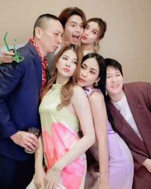Wannarot Sonthichai Instagram - 𝑷𝒂𝒔𝒕𝒆𝒍 𝒎𝒐𝒎𝒆𝒏𝒕🩵💛💜
#marriedtomicknutch 
.
.
👗: @threep.co 
👡: @chomsoftshoes 
👛: @proshoes_official