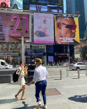 Yam Concepcion Instagram - It’s finally up on times square Congratulations team!! @iasthreads ♥️🇵🇭 

Sustainable Fashion: @iasthreads
Models: Yamconcepcion & @ruffryder_84
Photography: @neil_tandy
Curator/Stylist: @ernojohn2021
HMUA: @yuly_beautystudio
Assistant Stylist: @trainwithamandajane 
Studio: @fdphotostudio_ny