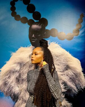 Yaya DaCosta Instagram - 1. There was so much gorgeous art on the walls of the gallery for @blackbeautyroster ‘s NY Fashion Week event. Black hair is art, indeed!
2. A little step and repeat in my little @normakamali
3. slinky dress link up
4. The Icon: IMAN @the_real_iman 
5. @ursulastephen created the hair looks for my first  ever Essence magazine shoot as a model. Bumping into each other and reminiscing about the magic we created that day on set, both early in our blessed careers, was such a sweet moment.
6. The throwback lewk in question!
7. time/space travel slinky dress link up with @zendaya 
8. Women who joyfully celebrate other women are my favorite. Instantaneous mutual appreciation of inner and outer beauty is goddess behavior.
9. The one and only, the master of all things hair, and one of my besties @chiomanvhair 
10. With the beautifully fierce women of @lorealgroupe 
11. The color palette. The lighting. The hair. The makeup. The styling. The timing. The subject. The observer. The experience. All of these are Art.
12. Met so many beautiful souls.
13. Pattern.
14. Future pulling.
15. The bussdown for natural girlies has arrived. Thank you, @evebyboz !! 💁🏾‍♀️