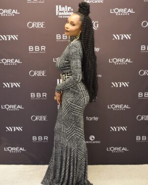 Yaya DaCosta Instagram - 1. There was so much gorgeous art on the walls of the gallery for @blackbeautyroster ‘s NY Fashion Week event. Black hair is art, indeed!
2. A little step and repeat in my little @normakamali
3. slinky dress link up
4. The Icon: IMAN @the_real_iman 
5. @ursulastephen created the hair looks for my first  ever Essence magazine shoot as a model. Bumping into each other and reminiscing about the magic we created that day on set, both early in our blessed careers, was such a sweet moment.
6. The throwback lewk in question!
7. time/space travel slinky dress link up with @zendaya 
8. Women who joyfully celebrate other women are my favorite. Instantaneous mutual appreciation of inner and outer beauty is goddess behavior.
9. The one and only, the master of all things hair, and one of my besties @chiomanvhair 
10. With the beautifully fierce women of @lorealgroupe 
11. The color palette. The lighting. The hair. The makeup. The styling. The timing. The subject. The observer. The experience. All of these are Art.
12. Met so many beautiful souls.
13. Pattern.
14. Future pulling.
15. The bussdown for natural girlies has arrived. Thank you, @evebyboz !! 💁🏾‍♀️