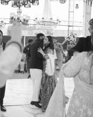 Zara Noor Abbas Instagram - Ufhhh This day was more than just a wedding - it was a celebration of love, family, and resilience. Despite the rain’s best efforts to dampen our spirits, we persevered and made this day unforgettable. 
Somethings I’ll never forget - running in and out of halls in the coldest day of Lahore, having rain washing away the decor and food stalls - watching my little brother become a husband and making sure his lady love was okay. The rain may have tried to ruin our perfect plans, but it only made this day more memorable. I’m so so grateful for the love and support of our family and friends who made this day so special. It would have been NOTHING without you all. My Event managers @zawaajevents and my @the_videographers Were the stars of the show. How they managed to capture everything and my Event person who made sure everything looked stunning even after the chaos. THANK YOU SO MUCH. Also a huge shout out to @ayesha.shoaib.malik for making my beautiful dress and giving me the perfect fit for my brothers walima. 

Apki shaaadi hogayeeee Amuuuu bhai, and Congratulations -  @ahmadabbasgill on finding your soulmate and @ssameen._ Welcome to the Family 🎉🥲 🫂🥲🧿🤍🪄