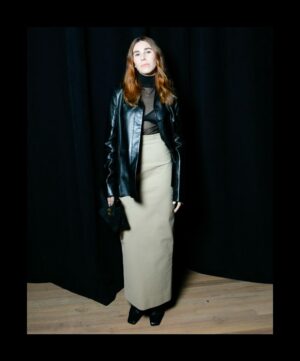 Zosia Mamet Instagram - The blizzard waited until @khaite_ny showed her genius collection, and for that, I am forever grateful 

Fit: @khaite_ny 
Hair: @anthonycampbellhair 
Makeup: @lisaaharon 
Nails: @colorvatnyc