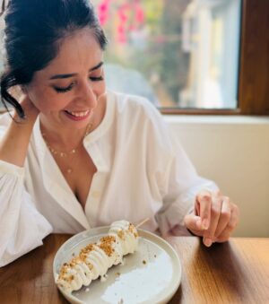 aiana jain Instagram - Designed a skirt , paired it with (no prizes for guessing ) a white shirt went for an event and met my friends after soooo long , Vitamin F was what the doctor ordered . My fancy frands take me to lovely places they find in lanes of bandra ,went to this cutest cafe , chatted  and gossed with my frands …. Also got a maybe 2 short of gazillion compliments for my outfit and yet again got scolded for having not started my clothing brand yet …. Came home , called my friends , had a good laugh because guess who is queen of PJ’s …again no prizes for guessing …!!! 
.
. Cute Cafe : @vanilla_miel 
. Shirt : Tommy Hilfiger 
. Skirt : designed by yours truly 
. Jewellery: my own and a string by @minerali_store 
. Bag : @marcjacobs 
. Footwear : @clarksshoes 
. Sunglasses : @rayban 
.
.
.
.
.
.
.
.
.
.
. #aianaj #aianajsays #aianajstyles #everydaystyle #aianajloves #streetstyle #whatiwore #indianfashionblogger #love #find #count #divine #shebang