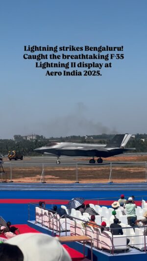 kruttika ravindra Instagram - Witnessed greatness! 😻

Caught the breathtaking F-35 Lightning II in action at Aero India 2025! Its sheer power, agility, and cutting-edge tech left us awestruck! 💀🫶🏻

#F35 #AeroIndia2025 #Aviation #missile #usarmy #usa #usairforce #airoplane #aeroindia #bengaluru #yelahanka #yelahankaairforcestation #india #indiaus #indiausapartnership #f35lightning