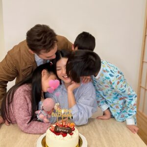 Aimee Chan Instagram - Simple birthday celebration at home March 31st , glad hubs was able to steal an hour to cut the cake. Felt spoiled by all the flowers, feeling #blessed and #loved .