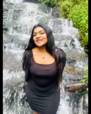 Aishwarya Venka Instagram - Nature’s Confetti Falling All Around ! 🖤🦋 

#nature #trending #waterfall #bliss #waterfalls #vattkanal #love #trip