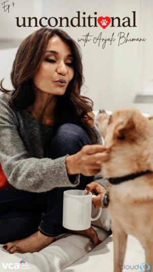 Anjali Bhimani Instagram - For @sweeetanj, @charleythebestdog brought back creativity, joy, and a little lighthearted mischief into her life. 💛 It was SO lovely meeting this duo on the pod-they definitely reminded me to slow down and have fun.
Tag someone whose pet has changed their life! ⬇️ 

#UnconditionalLove #AnjaliBhimani #Charley