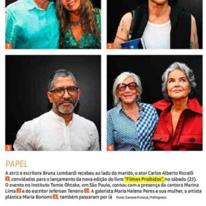 Bruna Lombardi Instagram - O lançamento de Filmes Proibidos em São Paulo foi um dia muito especial e hoje ganhou destaque na coluna de Mônica Bergamo, da Folha de S.Paulo, que está nas bancas! 

@monica_bergamo
Fotos Zanone Fraissat/Folhapress 

#FilmesProibidos #lançamento