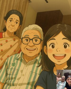 CA Sakchi Jain Instagram - Can’t get over this Ghibli-style version of mummy & papa!🤍
They look straight out of a fairytale—so much warmth, so much love in one frame.
AI trends come and go, but this one? I’m keeping forever.