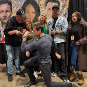 Catherine Sutherland Instagram - Always a flex with this one 😂 
Great weekend @c2e2  with @nakiaburrise @jasonfaunt @michaelcopon and Andy and Sarah with @formula350toys 
#powerrangersplayback  #superchatpodcast #superchat #spreadjoy #powerrangers #superchatwithcatandnakia #mmpr #zeo #turbo #pinkranger #catherinesutherland #nakiaburrise #girlpower #liftupothers #laugh #love #instagood #joyrevolution #friendship #catandnakia #encourage #empower #inspire #pinkranger #yellowranger #nakiaandcat #youtubechannel