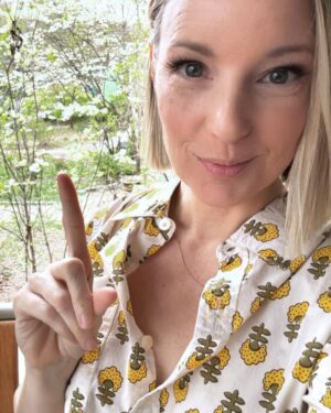 Damaris Phillips Instagram - What moments the week made you smile? Here are my tiny joys
My new @aartipaartipics shirt matching my surroundings 
Being transported me back to my childhood
birthday gift for a friend
Poppyseed all curled up
Drive on a country road
New rainbow lenses from @shadyrays 
Abracadaniel enjoying the breeze
The smell of hyacinths 
Experiencing this vintage contraption 
Dolly’s strawberry cake
A creek 
This light fixture 
The warm wood smell of this workshop
Car cinnamon rolls that made me so happy I ate half before I remembered to capture a photo
These creations. There were many of them at an estate sale. Many many. 
Getting it just in time
The best dish at a wonderful lunch
A rubber band ball continuing to grow
Recording That’s Fun episodes with @nikkidinki