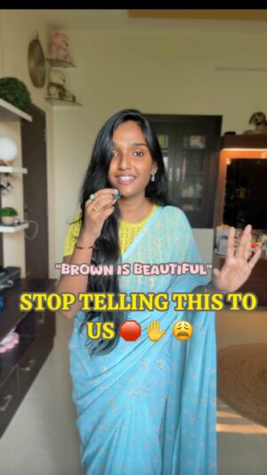 Dharshini Sambathkumar Instagram - I mean, I really can’t just shut up about this🥲 
I’ve been hearing this all my life and it would be really better if people don’t thrust their unsolicited opinion ✌️ 
.
.
#brownskingirls #brownisbeautiful #motivation