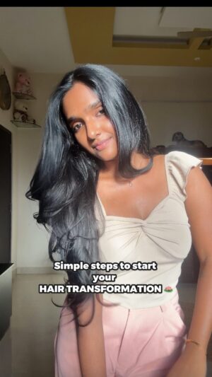 Dharshini Sambathkumar Instagram - Follow these three steps to kickstart your hair transformation. Definitely these Small changes can lead to big results, and I can personally vouch for that! This is an #unsponsored video And I’ve been using the Wishcare Hair Growth serum  for a while now and I’m loving it✨ no more hair fall, no more shedding! Just bouncy, shiny locks that turn heads. 
.
#hairinfluencer #hairhealth