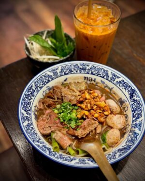 Fiona Xie Instagram - Gastronomical adventures in Bangkok. 
Feasting like it’s an actual sport. 
Favourite restaurant this trip hands down @villafrantzen and my absolute fav beef noodles @wattanapanich_thenine 
Yummy in my tummy!!!