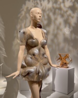 Fiona Xie Instagram - The Alchemy of @irisvanherpen @voguesingapore 

“I find beauty in the continual shaping of chaos which embodies the primordial power of nature’s performance,” Iris van Herpen once said—words that illuminated my understanding of her work at the nexus of ancient alchemy and @cern physics.

Her liminality is her genius. “I see technology as a tool to express the handwork better,” she explains, dissolving false binaries. When her kinetic structures breathe with the wearer, we witness her core philosophy: “Movement is my constant inspiration. Our human body is in continuous motion, as is everything around us.”

These undulating architectures manifest what philosopher Merleau-Ponty called “the flesh of the world”—the profound interconnectedness between perceiver and perceived. Her approach transforms rigid materials into liquid motion, embodying Bachelard’s insight that “matter is the unconsciousness of form.”

I remember showing my friend @grimes in that “Dune of Souls” creation at the met gala whispering “It would be a dream to wear these.” Then @voguesingapore @nat_tasha ‘s call came—Iris would dress me for the @artsciencemuseumsg retrospective. I swooned like a teenager locked lips in her first kiss. Manifestation is real. 

“Fashion is an expression of the zeitgeist, while couture is an expression of eternal beauty.” These words resonated as I stood transfixed clad in her “Architectonics” collection—embodying what Rilke meant by “living the questions” about our relationship with technology, philosophy, architecture, music, nature, and our bodies.

Draped in her vision, I understood: Iris van Herpen doesn’t design clothing. She designs portals to possibility itself.​​​​​​​​​​​​​​​​

Be transcended at @artsciencemuseumsg 
#IrisVanHerpen #ArtAndFashion #Metamorphosis​​​​​​​​​​​​​​​​ #Vogue