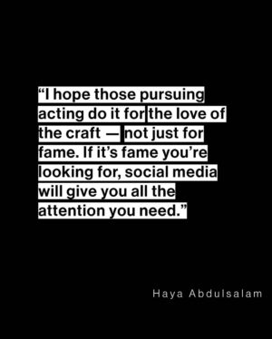 Haya Abdulsalam Instagram - Haya Abdulsalam keeps proving that art comes before fame. Staying true to her beliefs and what she stands for, she continues to challenge the system and what it means to be an actor in an industry that’s shifting toward fame before art.

Art Direction @athnainmag
Photography @f_albisher 
Makeup @alrumaihbeauty 
Hair @nawalq8ya17