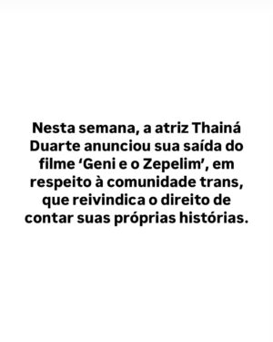 Indira Nascimento Instagram - Todo meu carinho e admiração à @thainaduarte e à @annamuylaert que estão abertas a construir o cinema que a gente acredita. 🎬🏳️‍⚧️🏳️‍🌈⚧️🤎